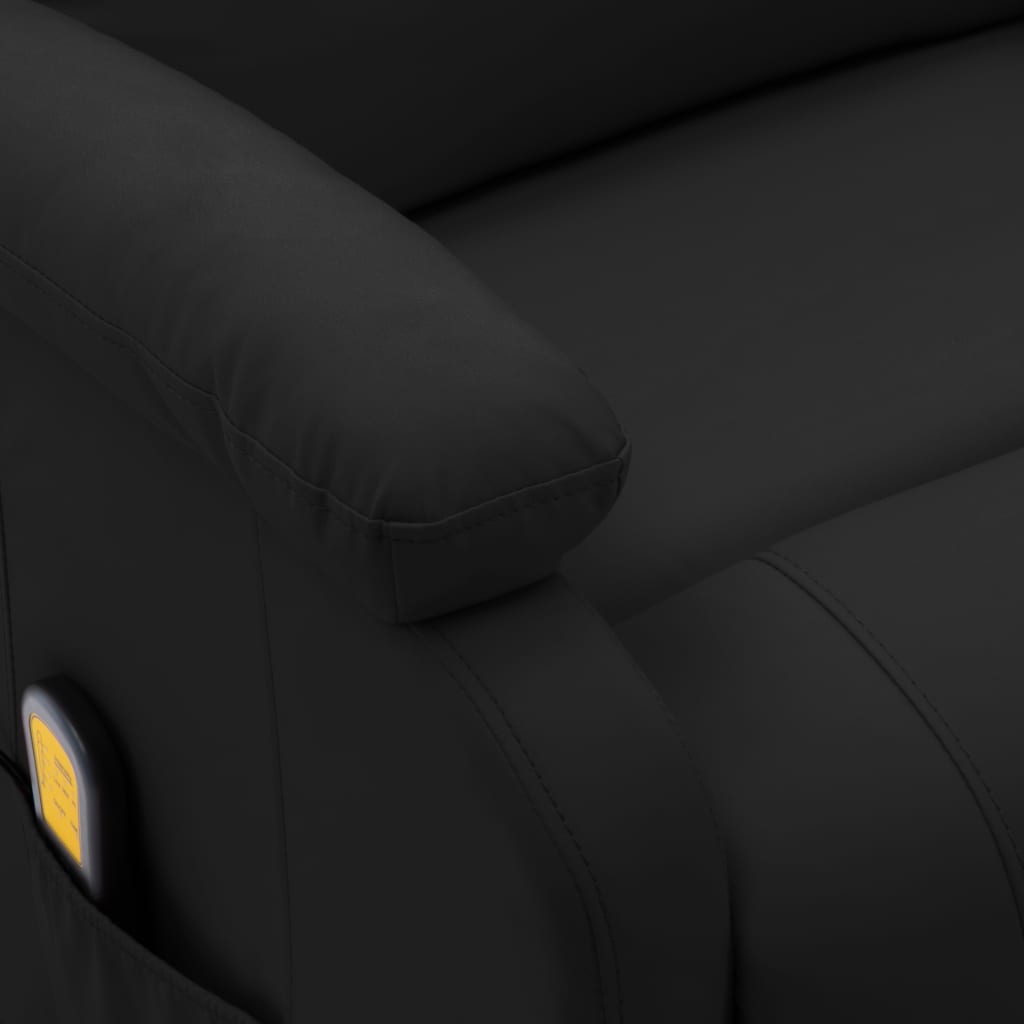 vidaXL Massage Chair Black Faux Leather-4