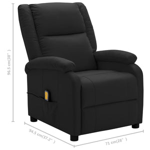 vidaXL Massage Chair Black Faux Leather-5