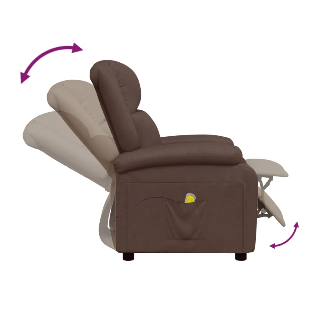vidaXL Massage Chair Massaging Recliner Push Chair for Elderly Faux Leather-41