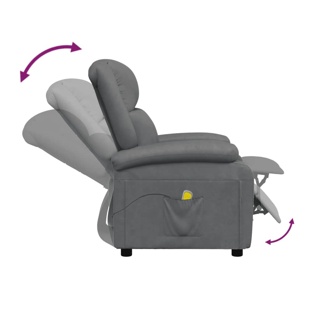 vidaXL Massage Chair Massaging Recliner Push Chair for Elderly Faux Leather-3