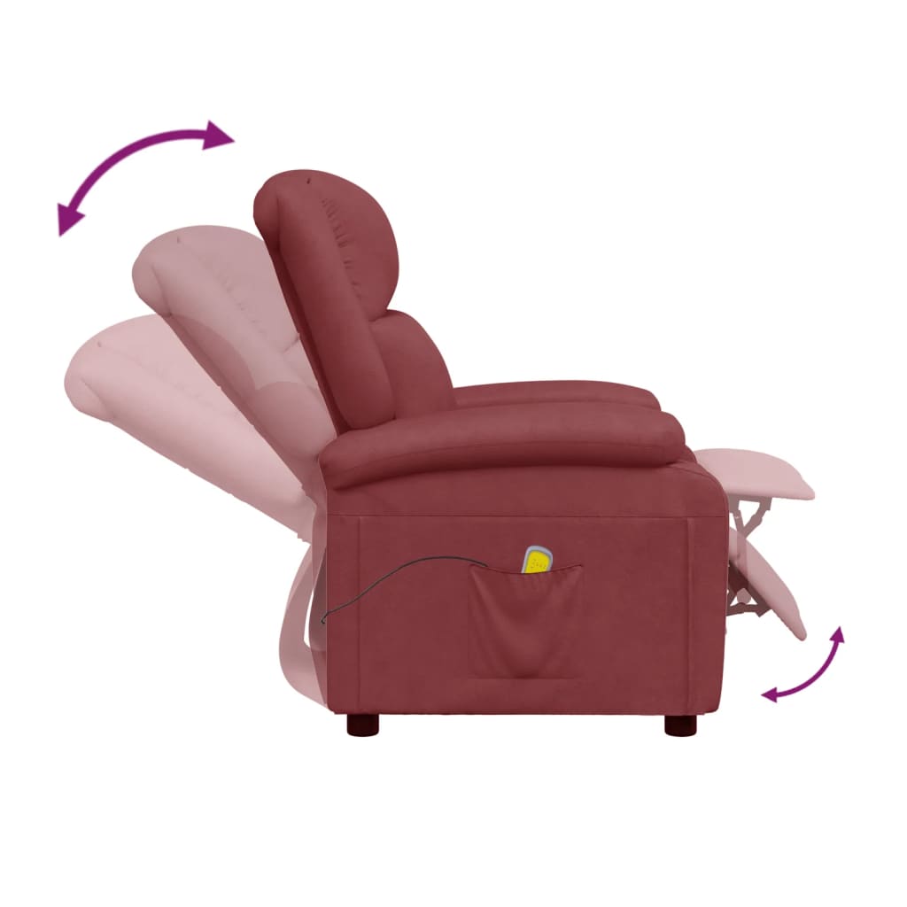 vidaXL Massage Chair Massaging Recliner Push Chair for Elderly Faux Leather-28