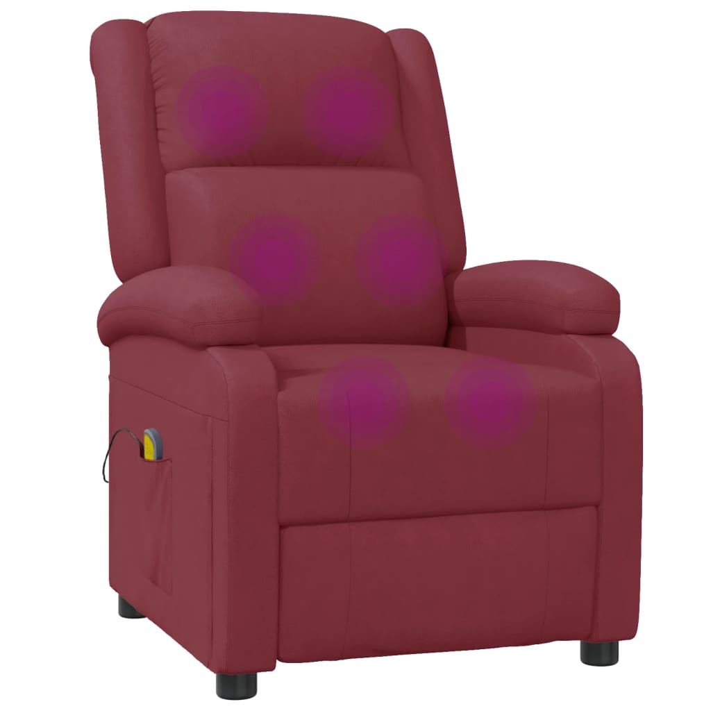 vidaXL Massage Chair Massaging Recliner Push Chair for Elderly Faux Leather-34