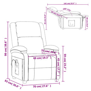 vidaXL Massage Chair Massaging Recliner Push Chair for Elderly Faux Leather-9