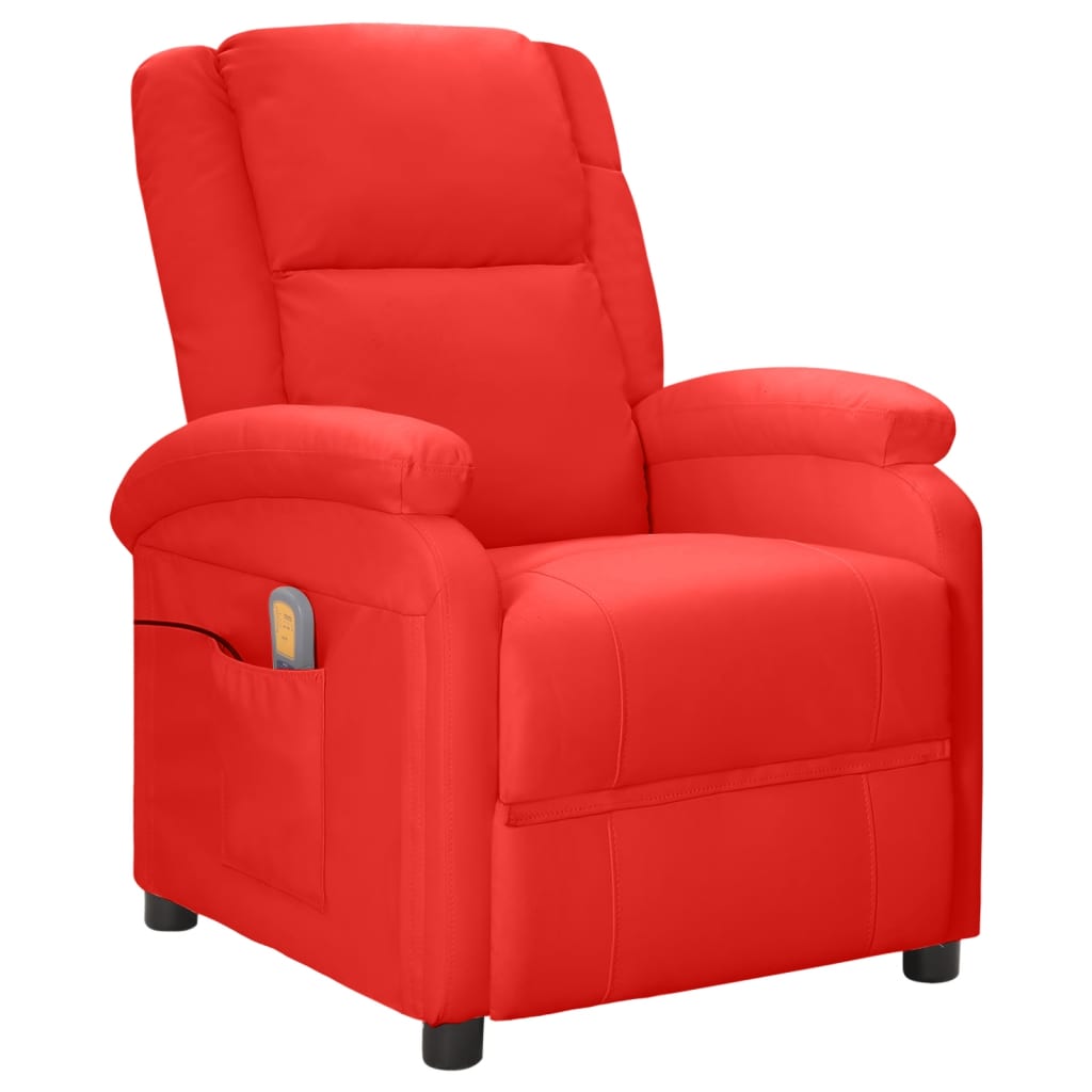 vidaXL Massage Chair Massaging Recliner Push Chair for Elderly Faux Leather-27