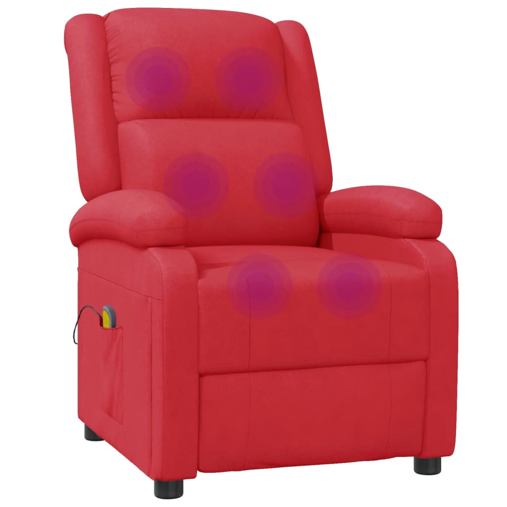 vidaXL Massage Chair Massaging Recliner Push Chair for Elderly Faux Leather-61