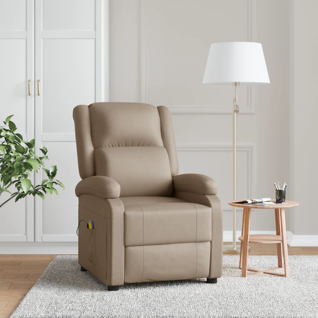 vidaXL Massage Chair Massaging Recliner Push Chair for Elderly Faux Leather-20