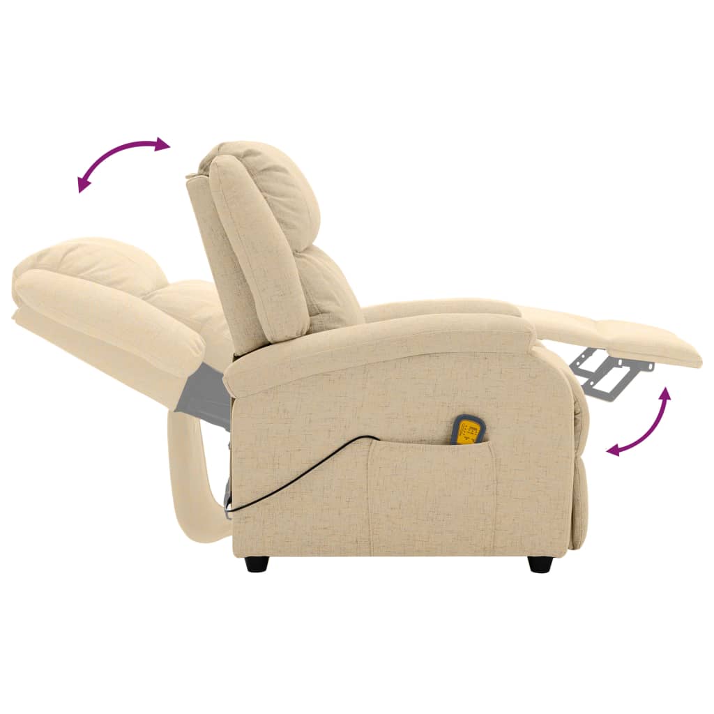 vidaXL Massage Recliner Chair Electric Push Cozy Chair for Elderly Fabric-23