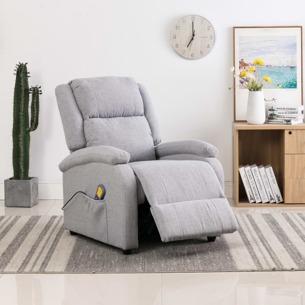 vidaXL Massage Recliner Chair Electric Push Cozy Chair for Elderly Fabric-6