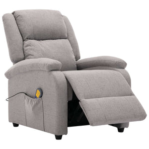 vidaXL Massage Recliner Chair Electric Push Cozy Chair for Elderly Fabric-14