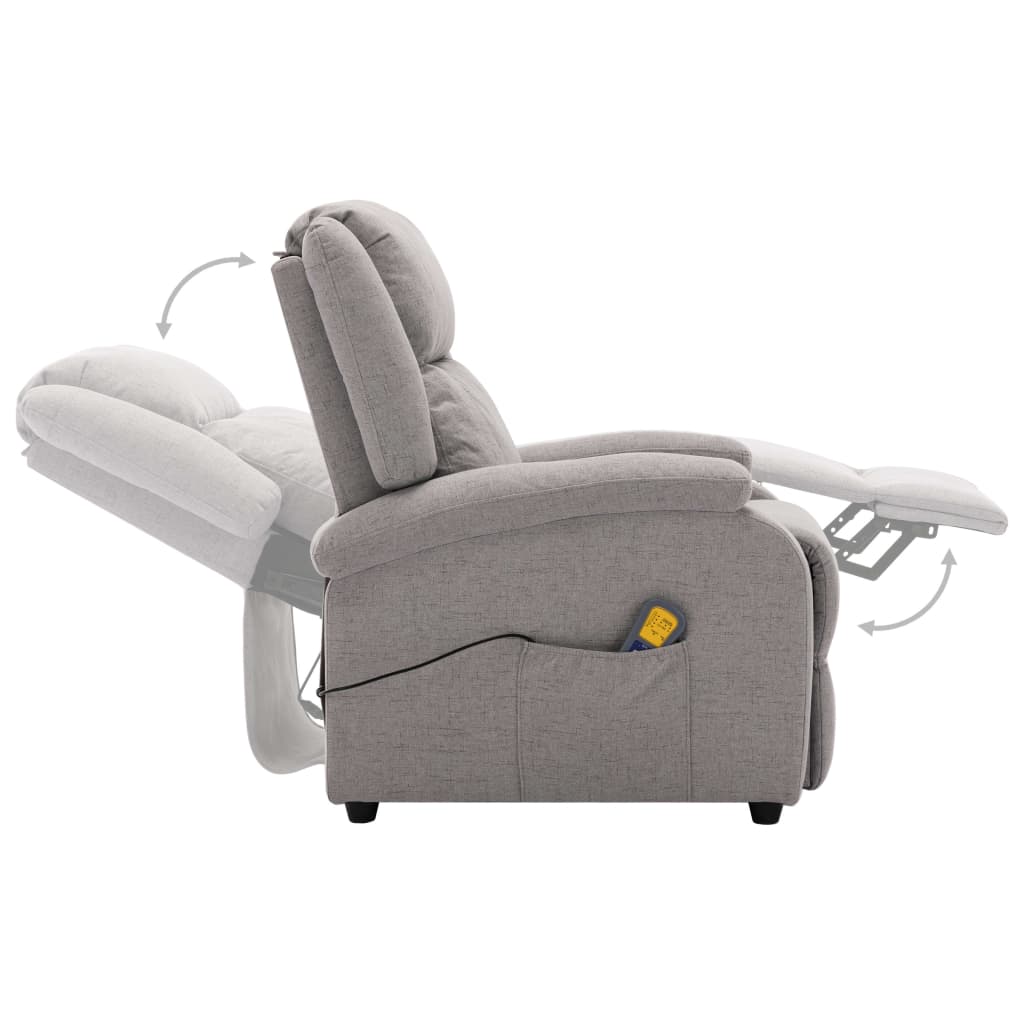 vidaXL Massage Recliner Chair Electric Push Cozy Chair for Elderly Fabric-26