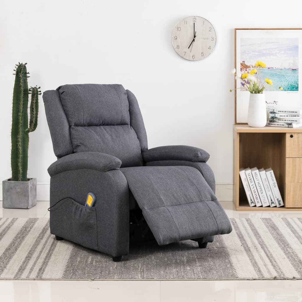 vidaXL Massage Recliner Chair Electric Push Cozy Chair for Elderly Fabric-16