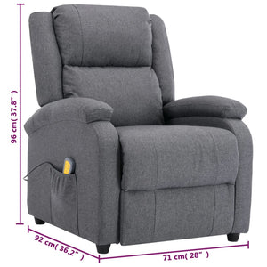 vidaXL Massage Recliner Chair Electric Push Cozy Chair for Elderly Fabric-34