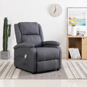 vidaXL Massage Recliner Chair Electric Push Cozy Chair for Elderly Fabric-8