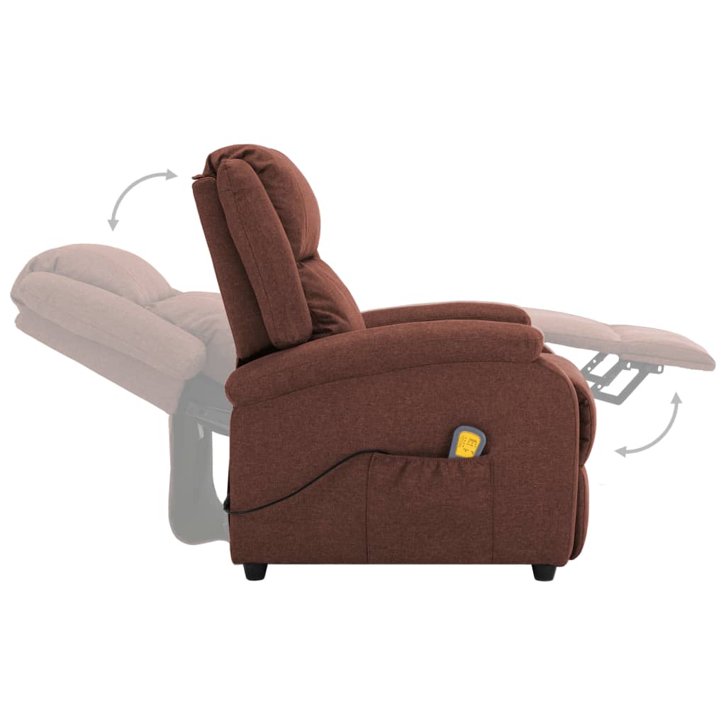 vidaXL Massage Recliner Chair Electric Push Cozy Chair for Elderly Fabric-29