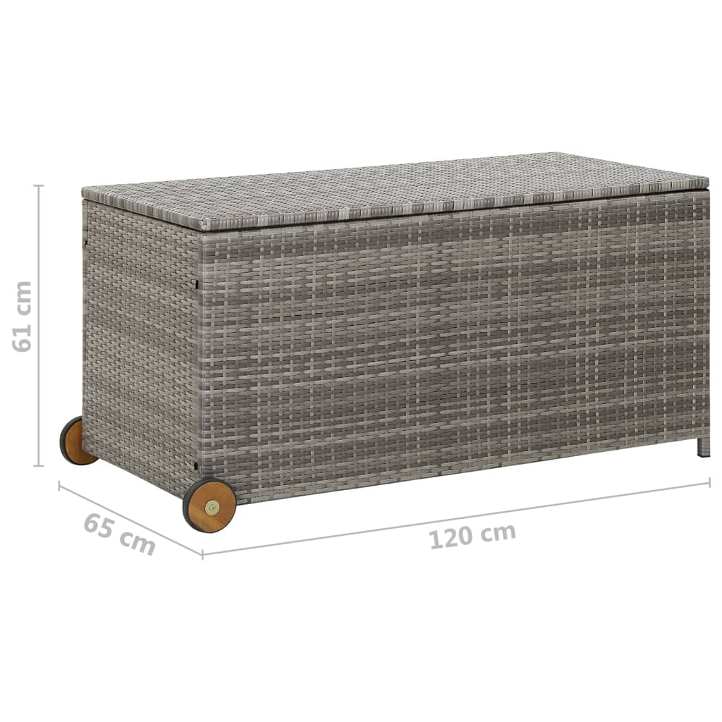 vidaXL Outdoor Storage Garden Patio Deck Cushion Box Chest Cabinet PE Rattan-6