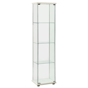 vidaXL Storage Cabinet Bookshelf 4-Shelf Glass Display Cabinet Tempered Glass-0