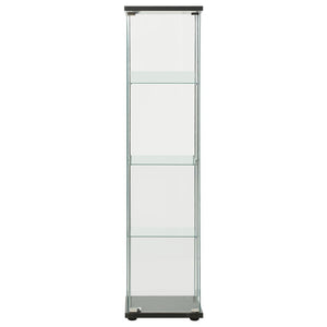 vidaXL Storage Cabinet Bookshelf 4-Shelf Glass Display Cabinet Tempered Glass-3