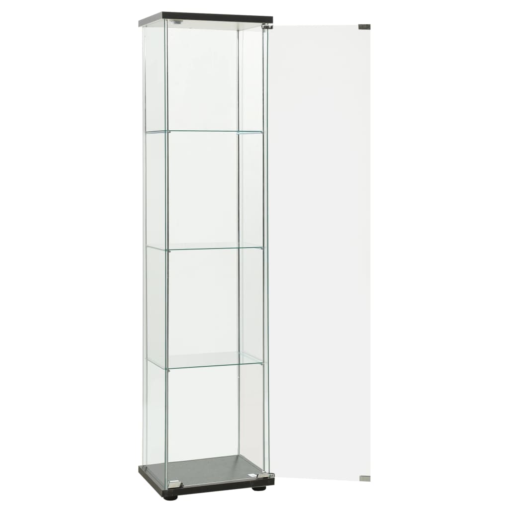 vidaXL Storage Cabinet Bookshelf 4-Shelf Glass Display Cabinet Tempered Glass-15