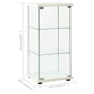 vidaXL Storage Cabinet Bookshelf 4-Shelf Glass Display Cabinet Tempered Glass-21