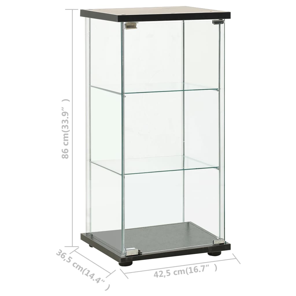 vidaXL Storage Cabinet Bookshelf 4-Shelf Glass Display Cabinet Tempered Glass-25