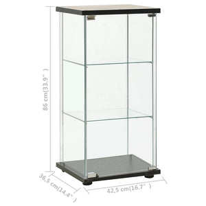 vidaXL Storage Cabinet Bookshelf 4-Shelf Glass Display Cabinet Tempered Glass-25