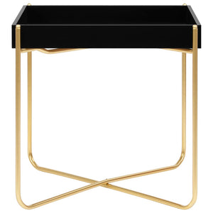 vidaXL Side Table Black and Gold 15"x15"x15.2" MDF-1