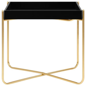 vidaXL Side Table Black and Gold 15"x15"x15.2" MDF-2