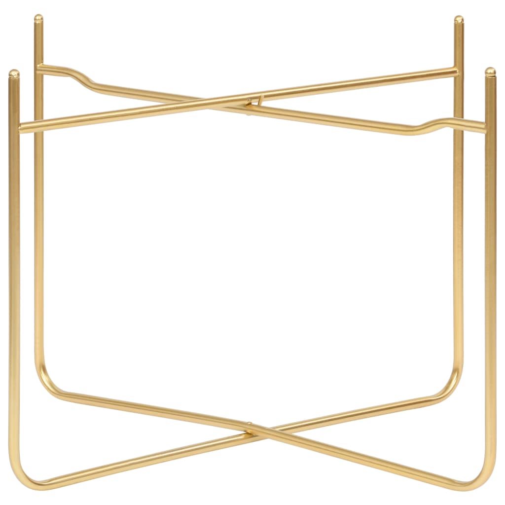 vidaXL Side Table Black and Gold 15"x15"x15.2" MDF-5