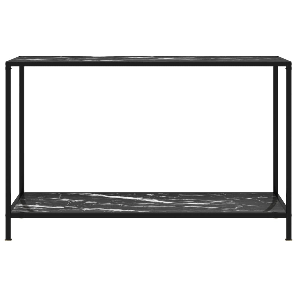 vidaXL Console Table Black 47.2"x13.8"x29.5" Tempered Glass-0