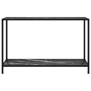 vidaXL Console Table Black 47.2"x13.8"x29.5" Tempered Glass-0