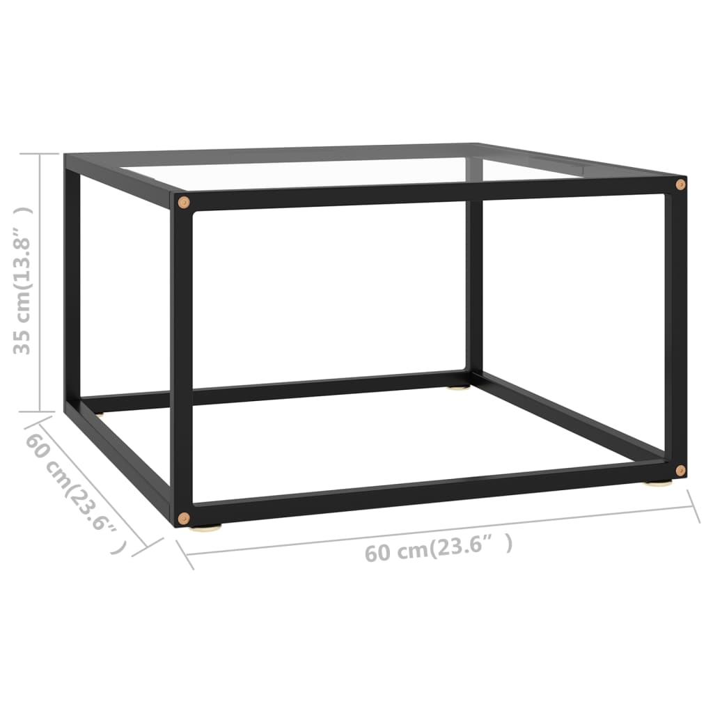 vidaXL Coffee Table End Table Living Room Accent Sofa Table Tempered Glass-23