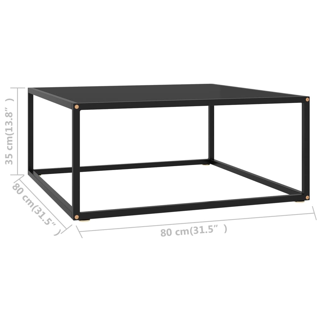 vidaXL Coffee Table End Table Living Room Accent Sofa Table Tempered Glass-46