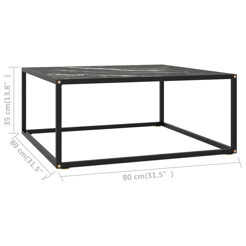 vidaXL Coffee Table End Table Living Room Accent Sofa Table Tempered Glass-2