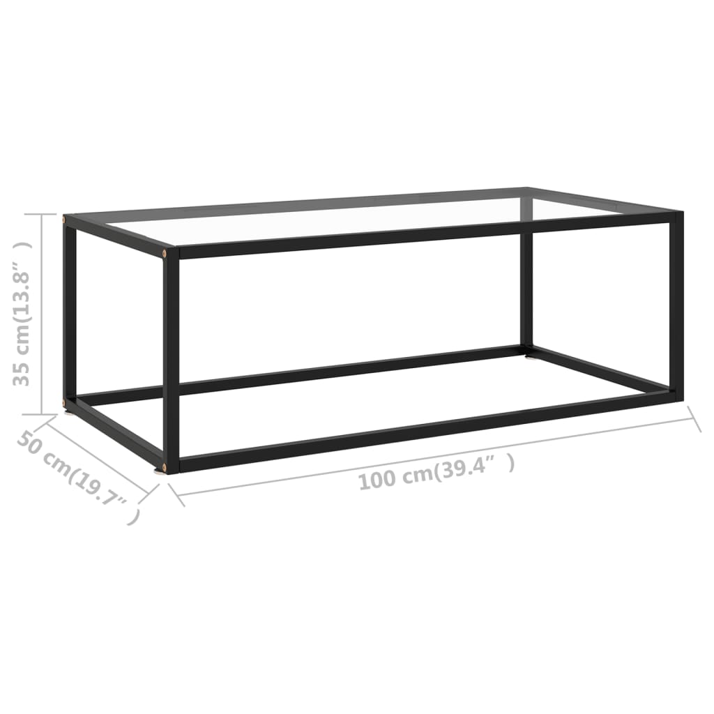 vidaXL Coffee Table End Table Living Room Accent Sofa Table Tempered Glass-63