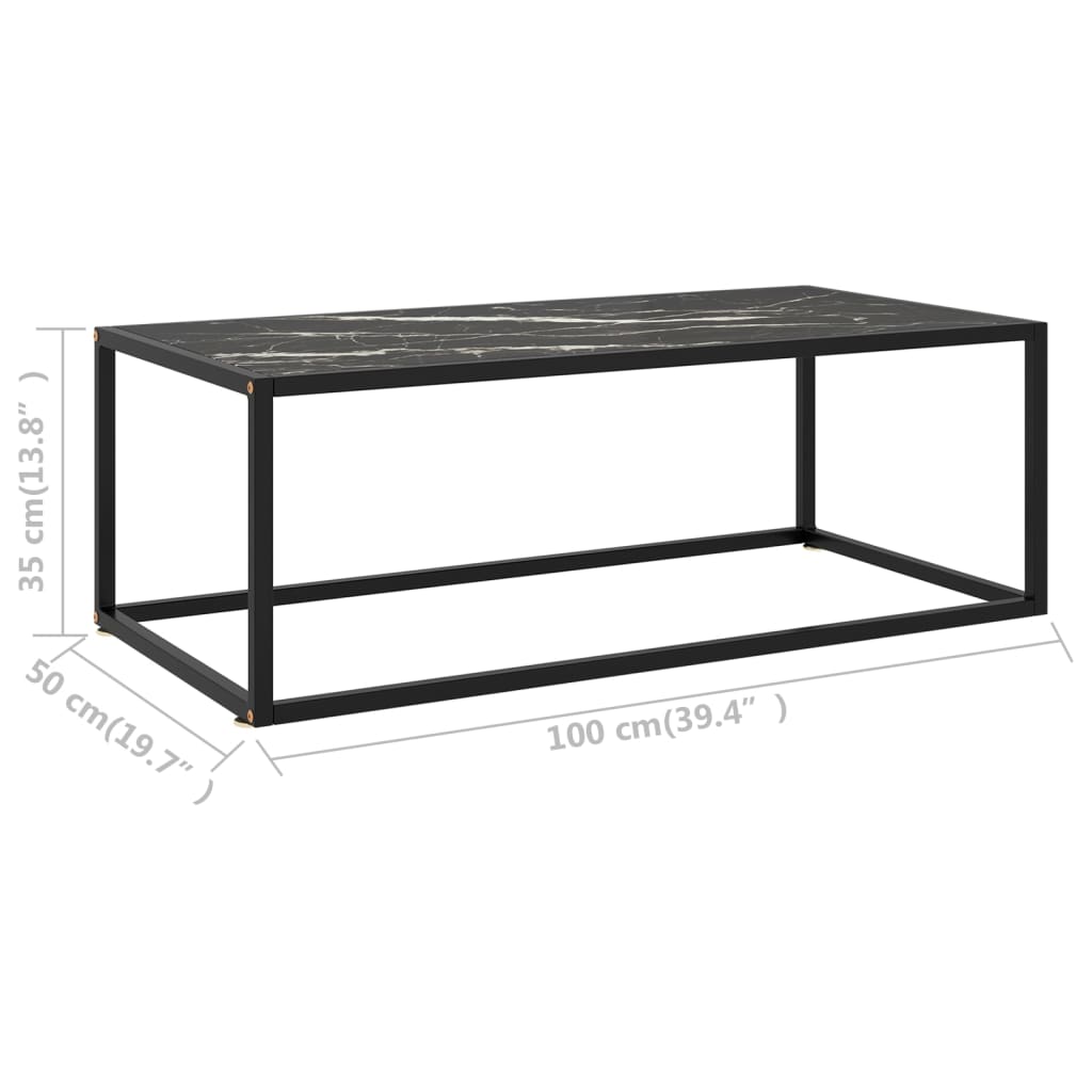 vidaXL Coffee Table End Table Living Room Accent Sofa Table Tempered Glass-24