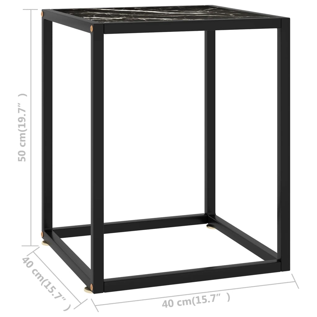 vidaXL Coffee Table End Table Living Room Accent Sofa Table Tempered Glass-56