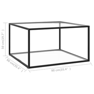 vidaXL Coffee Table End Table Living Room Accent Sofa Table Tempered Glass-34