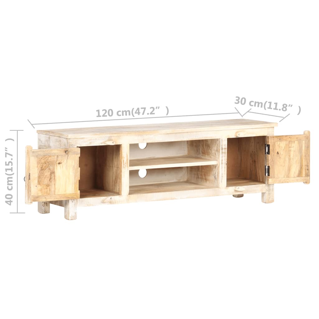 vidaXL TV Stand 47.2"x11.8"x15.7" Rough Acacia Wood-0