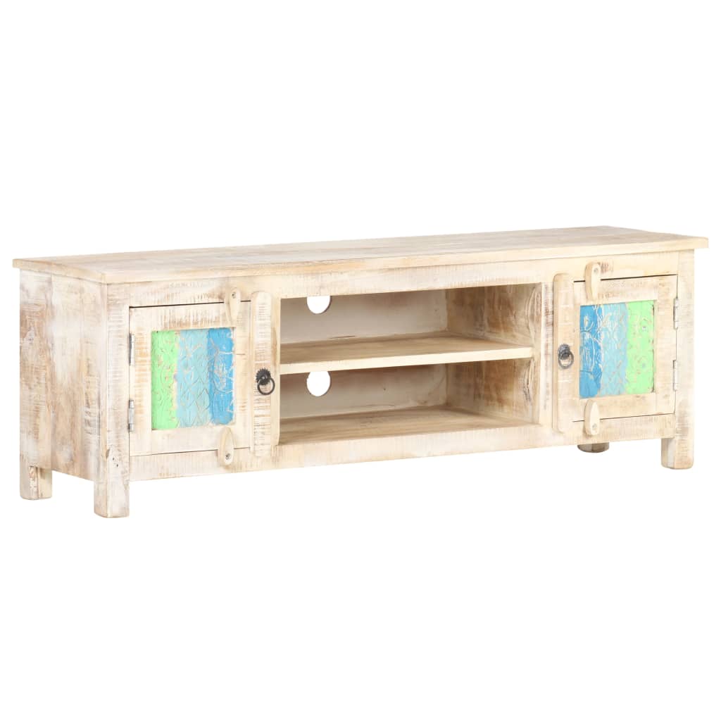 vidaXL TV Stand 47.2"x11.8"x15.7" Rough Acacia Wood-7