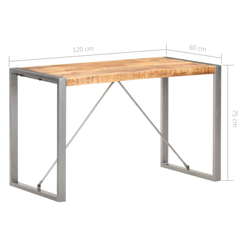 vidaXL Dining Table 47.2"x23.6"x29.5" Solid Rough Mango Wood-5