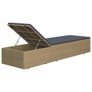 vidaXL Sunlounger Poly Rattan Black and Dark Gray-13