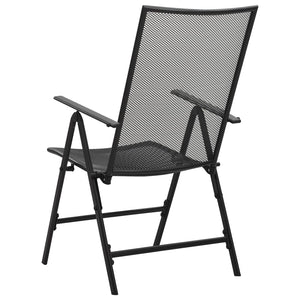 vidaXL Folding Mesh Chairs 4 pcs Steel Anthracite-4