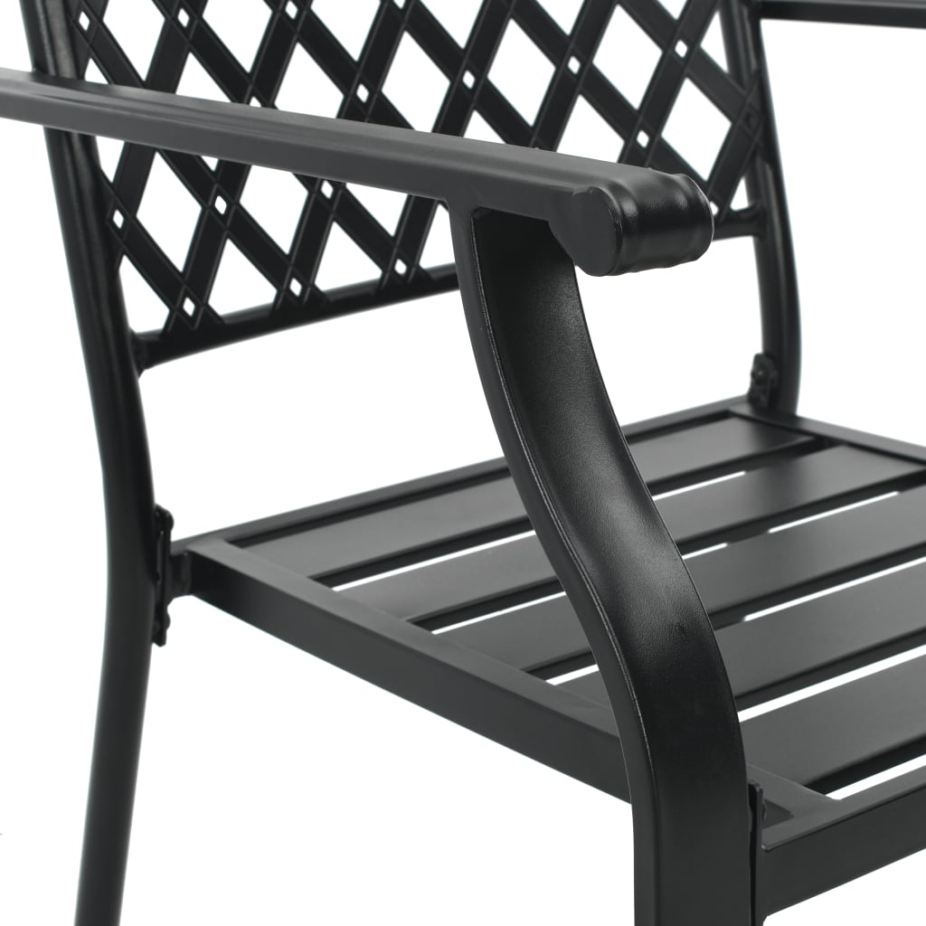 vidaXL Patio Chairs 4 pcs Mesh Design Steel Black-3