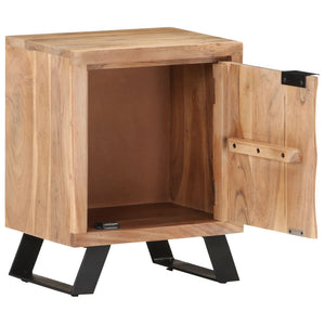 vidaXL Bedside Cabinet 15.7"x11.8"x19.7" Solid Acacia Wood with Live Edges-4