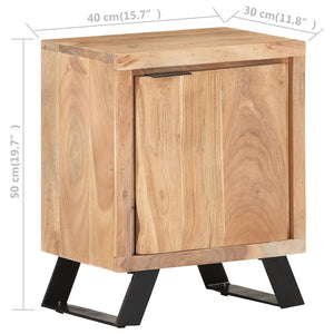 vidaXL Bedside Cabinet 15.7"x11.8"x19.7" Solid Acacia Wood with Live Edges-8