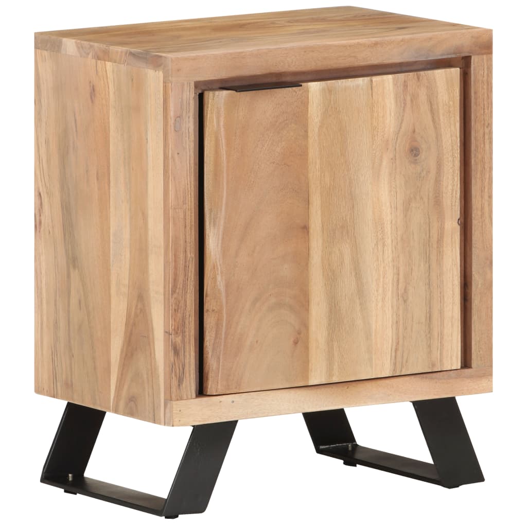 vidaXL Bedside Cabinet 15.7"x11.8"x19.7" Solid Acacia Wood with Live Edges-10