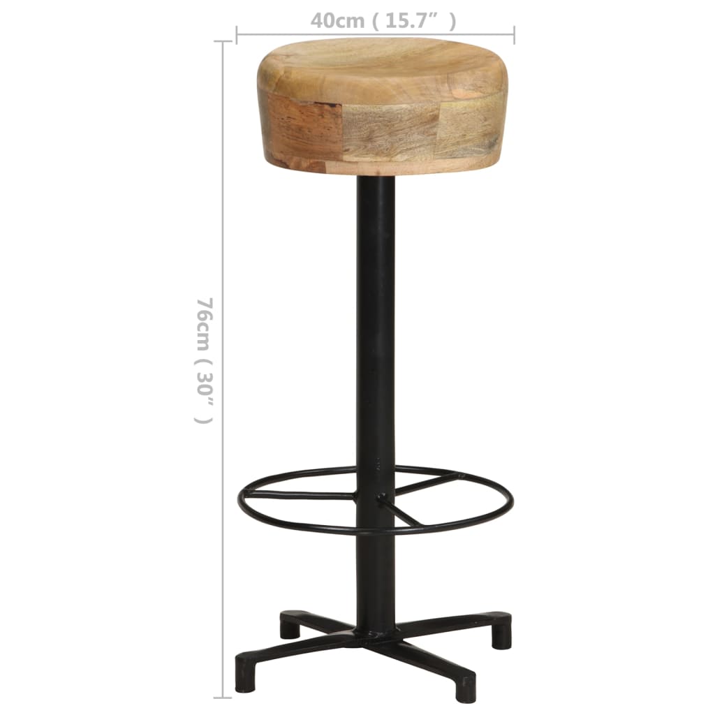 vidaXL Bar Stool Bar Seat Counter Height Island Stool for Pub Solid Mango Wood-10