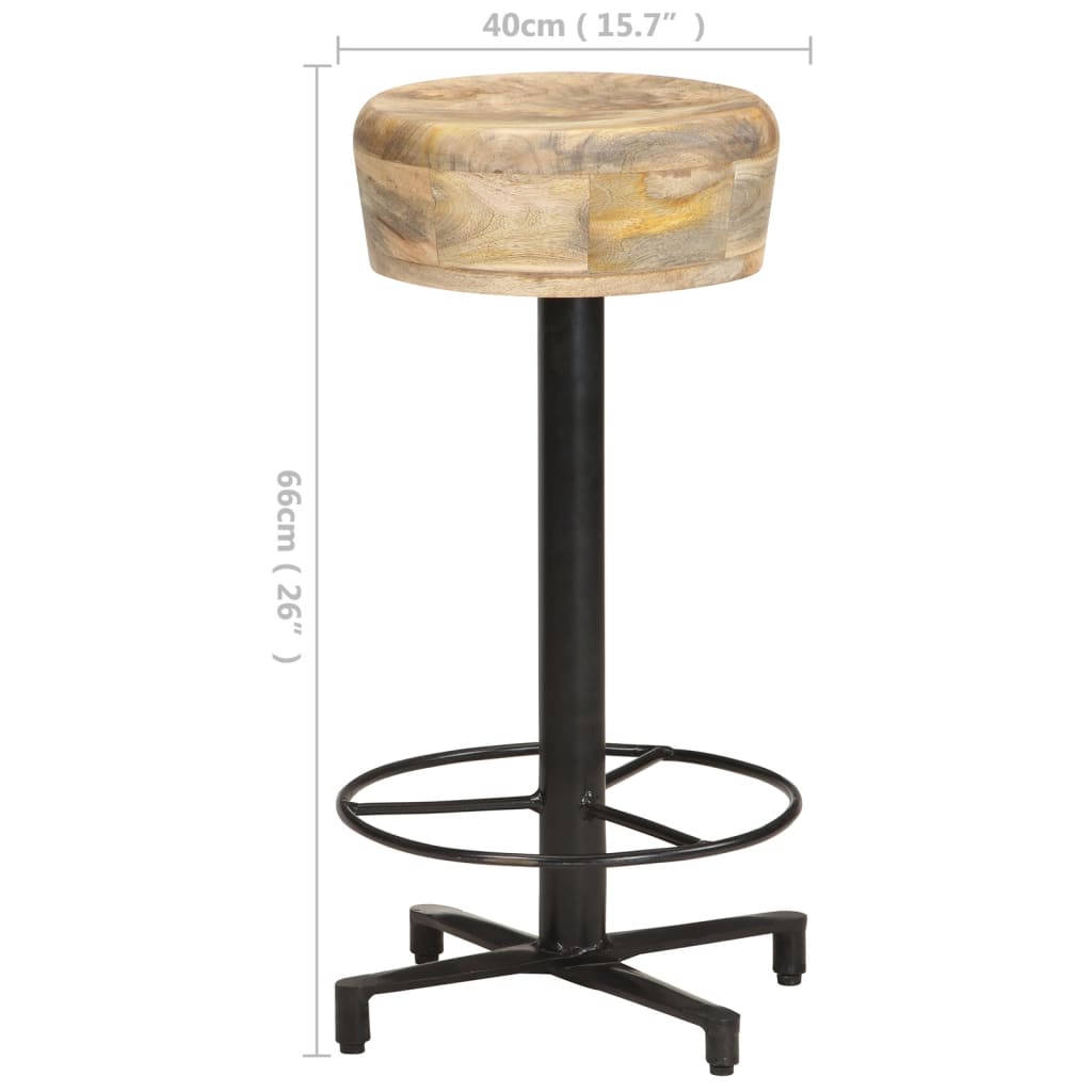 vidaXL Bar Stool Bar Seat Counter Height Island Stool for Pub Solid Mango Wood-12