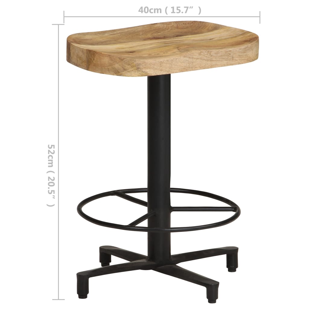 vidaXL Bar Stool Bar Seat Counter Height Island Stool for Pub Solid Mango Wood-2