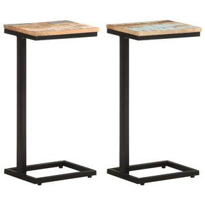 vidaXL Side Tables 2 pcs 12.4"x9.6"x25.4" Solid Reclaimed Wood-0